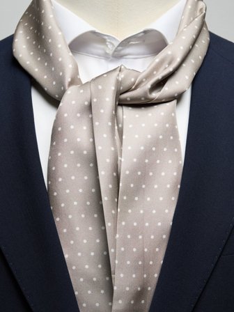 John Henric Men's Beiger Gepunkteter Seidenschal Size Onesize