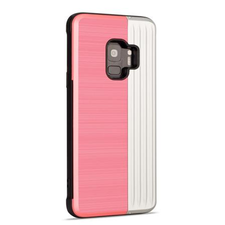 LEMAN tyylikäs kansi korttipaikalla Samsung Galaxy S9:lle Rosa