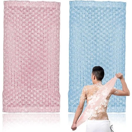 Kylpypyyhkeet 2 kpl selkäharja 26 x 100 cm kuorintapyyhkeet pitkät kylpypyyhkeet taitettavat tehokas puhdistus kuorintapesulappu kuolleen ihon 