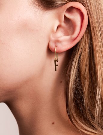 Design Letters Initial Ear Hanger (A-Z) - Gold - ONE SIZE 2