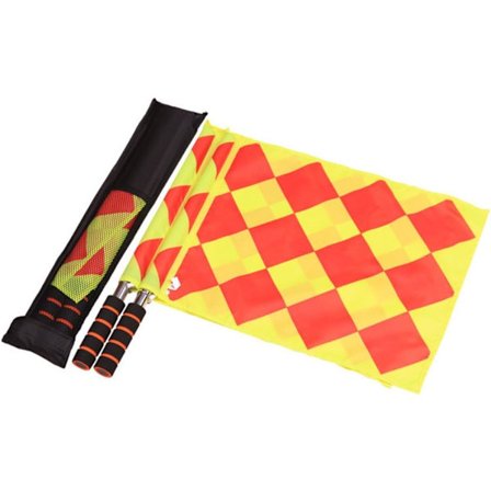 Vanntett flagg for fotballdommertrening, linjedommerflaggsett med metallskaft og skumhåndtak, bæreveske inkludert - oransje/gul