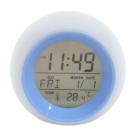 Digital Klocka Barnlarm Klocka Nattlampa Måne Stjärnor Projektor Alarmklocka Himmelblå