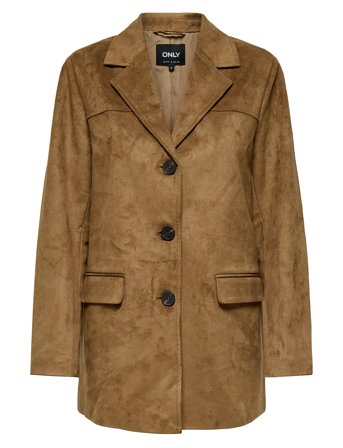 Onltulip Faux Suede Blazer Coat Otw Brown ONLY