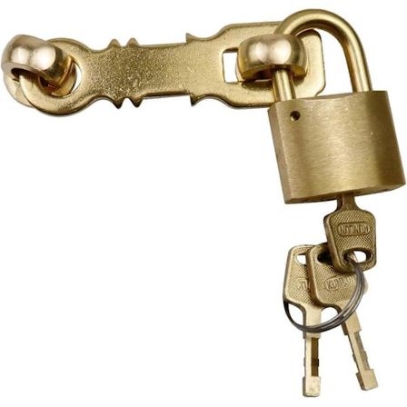 Hänglås Hasp Mässing Dörrlås Set med Lås Ant Kraftig Dörr EIX