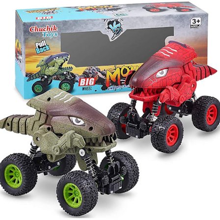 Dinosaurie Trækbil Legetøj - Ny Model Dinosaurie Legetøjskøretøj Til Børn Og Småbørn - Dino Biler Monstertrucks Er Til Drenge Og Piger 2 3 4 5 6 År