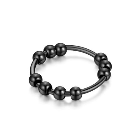 Anti-stressring Med Roterbara Pärlor Svart 16.5 Mm
