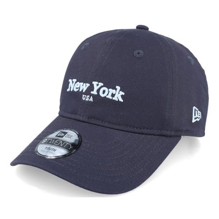 New Era - Blauw unconstructed Cap - Kids New York City 9TWENTY Navy Dad Cap @ Hatstore
