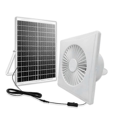 Ventilation Höghastighets Solcellsdriven Tyst Fläkt med 8W Panel Skjul Solcellsfläkt för Hönshus, Grön