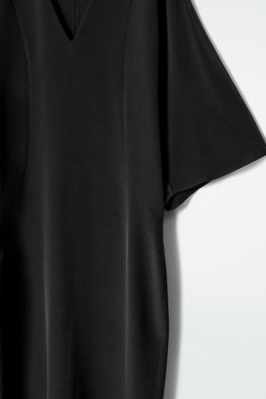 COS Femme Robe Drapée En Soie in Noir