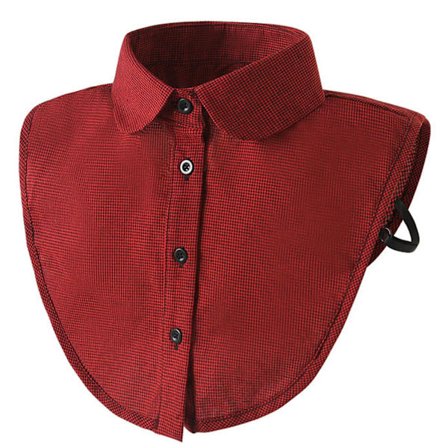 Klassisk ternet aftagelig Mickey Mouse krave halv skjorte til kvinder top med aftagelig krave til kvinder