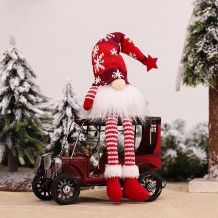 Santa Gnome juledekorasjon med stjernehatt Rudolph tegneserie plysjdukke glødende Red Large-long leg