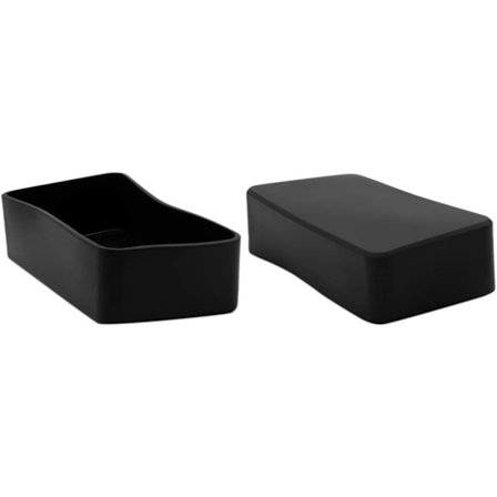 8-pack rektangulära, icke-märkande PVC-stolsbensskydd för stols- och möbelben (passar 50 x 100 mm, 2" x 4") Svart