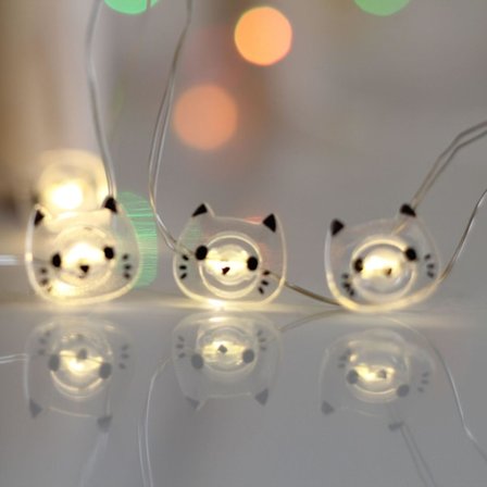 Lys Kæde Kat Lys Kæde Kat Fe Lys Kat Fest Lys Halloween Lys Kæde Til Hjemmet 1sæt hvid{yh}