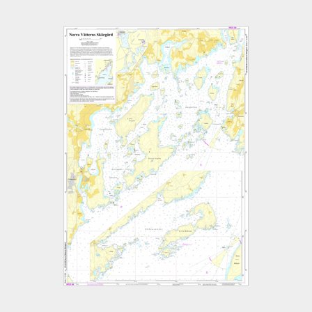 Specialkort Hydrographica 121-01/02 Norra Vättern/Lilla Röknen, A1 foldet til A4 (falset)