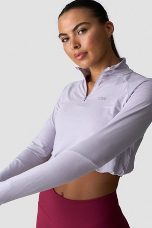 ICANIWILL - Define Cropped 1/4 Zip Adjustable Light Lilac - Träningströja - Dam - Träningskläder från ICIW