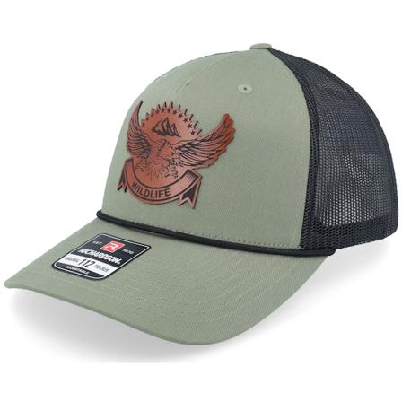 Wild Spirit - Vihreä trucker Lippis - Wildlife Eagle Big Patch Loden/Black Rope A-Frame Trucker @ Hatstore