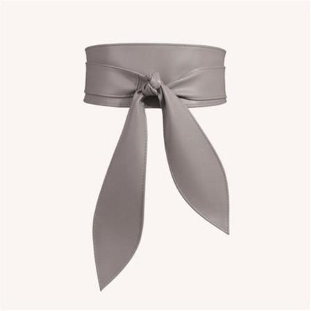 Wrap Around Tie Korsett Dam Klänning Bälte Dam Midja Bred Läder Mjuk PU Grey 11.5x212cm