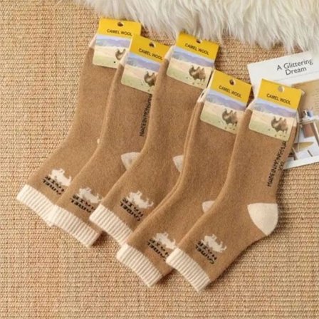 New Fashion Winter Thickened Warm Terry Warm Camel Hair Socks Northern Camel Hair Warm Men Women Socks