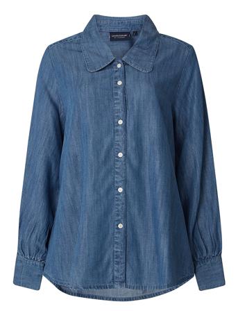 Elsa Lyocell Blouse Shirts Denim Shirts Blå Lexington Clothing*Betinget Tilbud