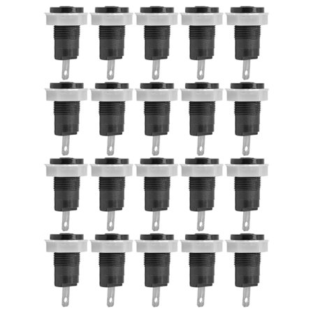 20 stk. bananstik bindende stolpeadapter messing svejsetype jordforbindelsesterminal 4 mm 402 1KV 32A sort