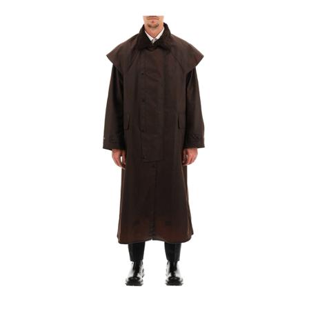 Barbour Stockman Wax Jas , Bruin , Heren , Maat: M Jassen