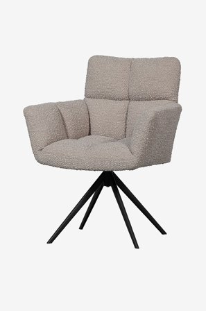 WOOOD - Spisebordsstol med drejefunktion Vinny - Grå - Stole med armlæn - Fra Homeroom