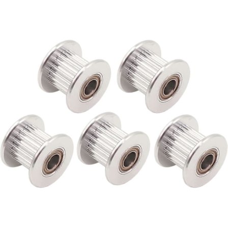 2 GT GT2 Rem i Aluminium med 20 Tänder, 3mm 5mm Hål för 3D-skrivare, 6mm 10mm Bredd (5-pack) (10MM-20T-5mm Hål)