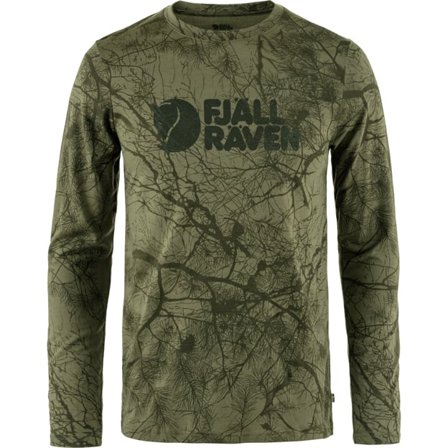 Fjällräven Värmland Wool LS XS - Miehet - Green Camo - T-paidat ja topit