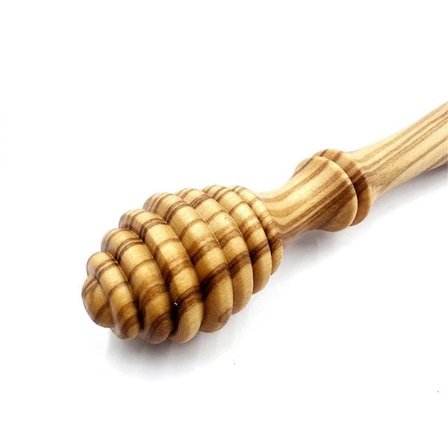 Oliventræ Honning Dispenser 2 stk - Træ Honning Dip Sæt til Kontrolleret Dryp - Miljøvenlig Ho