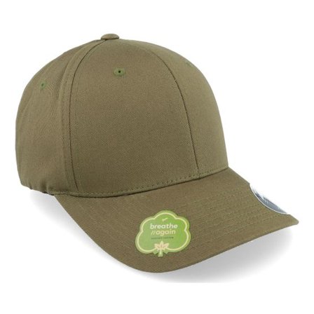 Flexfit - Grön flexfit Keps - Organic Cotton Burntolive Flexfit @ Hatstore