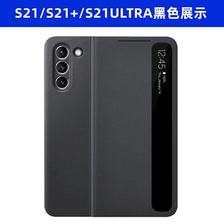 Etui til Samsung S21ULTRA Sort 4 Officiel Chip Smart Flip Læder