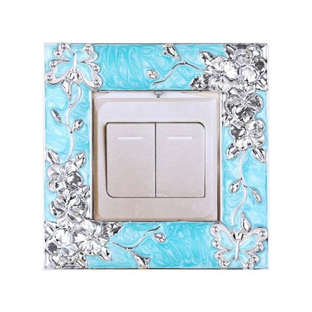 Yhden valokytkimen cover pistorasian surround-kehys BLUE&SILVER