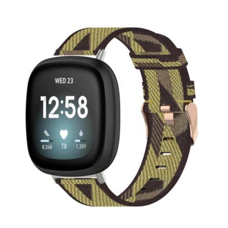 För Fitbit Versa 3 / Fitbit Sense Nylon Canvas Strip Texture Watch Band