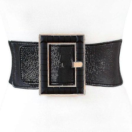 Dame Bredt Bælte Stræk Elastik Bånd Wrap Cinch Retro Høj Talje Metal Spænde-ZZY