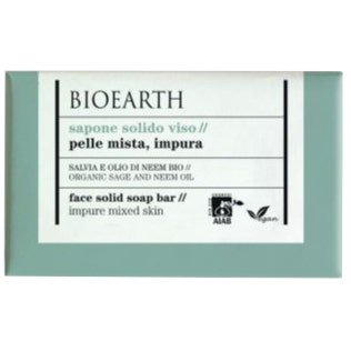 Bioearth Sapone Solido Viso Salvia/Olio Neem Bio Pelle