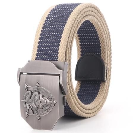 Taktiska bälten för män 4 mm tjocka 38 mm brett Casual Canvas Utomhuslegering Slät spänne Högkvalitativ unisex Plus Size Damgördel Blue rice edge 