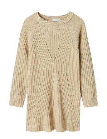 name it | Nkfrikine Ls Knit Dress Pb | 128