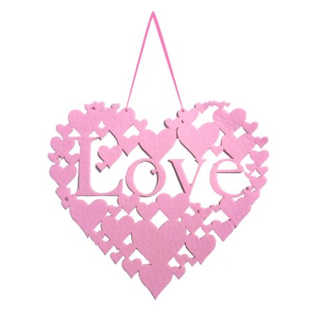 Valentinsdag Plade Ikke-vævet Elsker Dig Hængende Skilt Glædelig Valentinsfest Dekoration til Væg Dør Loft Vinduesdekorationer