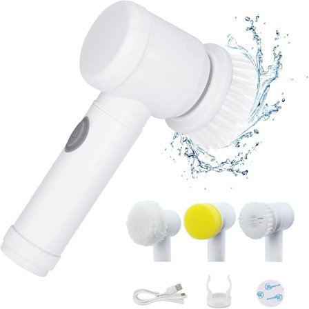 Sähkökäyttöinen pyörivä puhdistusharja, langaton, 3 harjaspäätä