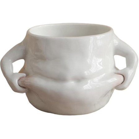 Kreativ Keramik Kaffeekop Kop Nyhed Hvid Gave Holdbar Sød Med Håndtag Stor Mave Sjov Til Fest Kontor Pub Fødselsdag Køkken Hk-yuhao