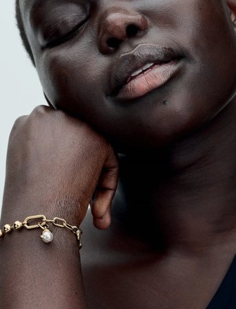 Pandora Snake 14K Gold-Plated Mini Dangle With White Lacquered Artificial Pearl And Clear Cubic Zirconia - Gold - ONE SIZE