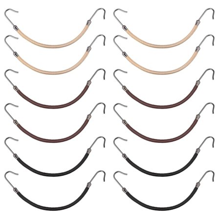 Brun og blond elastisk hårbånd med krog til styling af hestehale, hårbånd med kroge til krøllet og langt hår, sort, 30 stykker