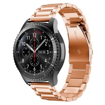 Cadorabo 20 mm ersättningsrem i rostfritt stål för Samsung Galaxy Watch 42 mm S2 Classic i roséguld