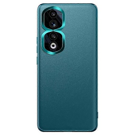 Metall Linsskyddsfodral för Honor 90 Pro, PU Läderbelagt TPU+PC Telefonskal (2:a Gen)