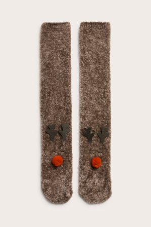 Kappahl | Skarpetki z motywem renifera | Brązowy