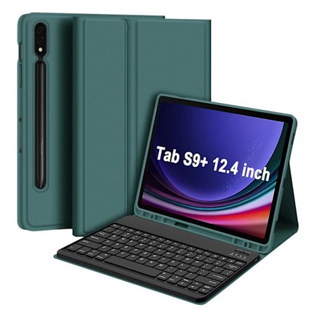 1 Sett Tabletttastatur & Beskyttende Etui Fargerikt Trådløst Bluetooth-tastatur med Bakgrunnsbelysning TPU Tablettbeskytter for Galaxy Tab S9+/S9 Plus