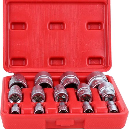 Sett med 14 Torx Torx-hylser for biler, lastebiler, motorsykler, ATV-er KLB