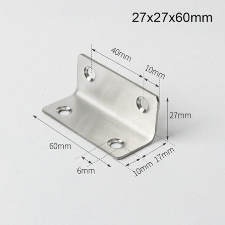 Vinkel Hjørne Kode Beslag Stand 27X27X60MM 27X27X60MM