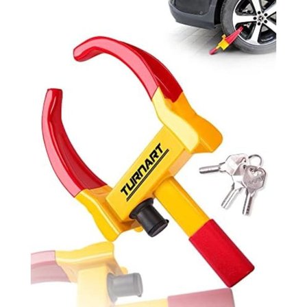 Turnart Heavy Duty Rengaslukko Universaali Turvallisuusperävaunun Rengaslukko Rengasvarkausauton ATV SUV Golfkärry Moottoripyörä Hyvä Pelote Avain 