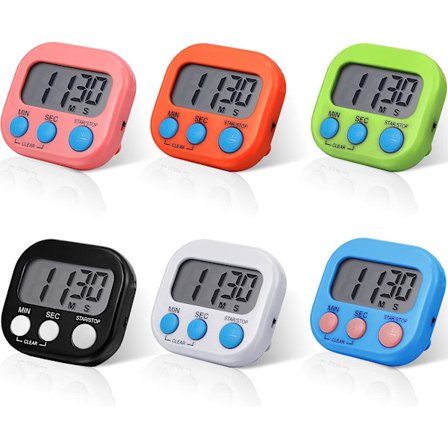 6-pack digital kökstimer magnetisk nedräkningstimer